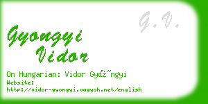 gyongyi vidor business card